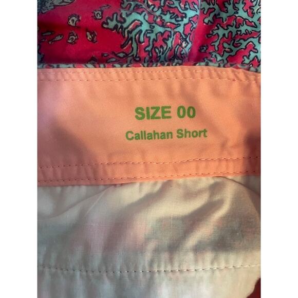 Lilly Pulitzer Size 00 Callahan Shorts Pink Blue Coral‎ - Picture 4 of 5